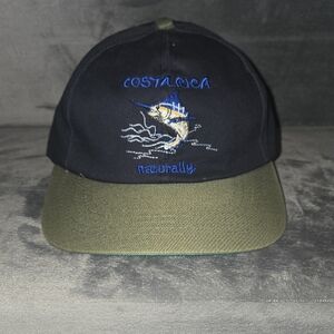 Costa Rica Naturally Embroidered Hat - Black and Green
